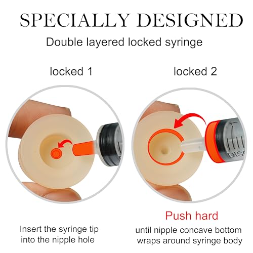 Doggiema Silicone Feeding Nipple and Syringes for Newborn Kittens, Puppies, Rabbits, Small Animals, Bubble Milk Bowl (3 Size Nipple+3 Syringes) - size: Replacement Nipple (5 Nipple+3 Syringes)
