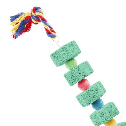 Oooct 2 Pack Large Chicken Chewing Toy, Chick Beak Grinding Calcium Stone with Bells, Chicken Cage Accessories, Cage Toys for Cockatiel Parakeet Parrot Budgies Rat Hamster Rabbit Bunny African Grey - color: Green