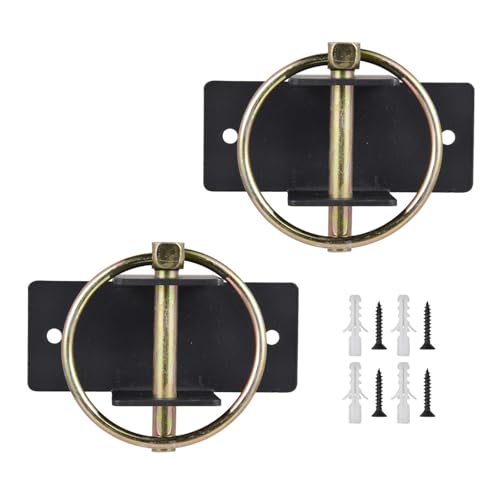 2Pack Heavy Duty Steel Feed Bucket Holder with Quick Release for Stable Animals Wall Mounted Bucket Holder - color: 2 piece set