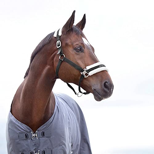 HORZE Howard Soft Fleece Break Away Horse Halter, Premium Padded, Pony, Cob | Polyester Halter for Horses, Adjustable Fit Halter for Pony, Cob, Horse, Warmblood, Durable Comfort Focused Equine Handling - color: Black, size: Shetland