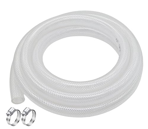 1 1/4" ID- 10 Ft High Pressure Braided Clear PVC Vinyl Tubing Flexible Tube Heavy Duty Reinforced Hose Tubing - size: 10 ft, style: 1 1/4'' ID x 1 5/8" OD