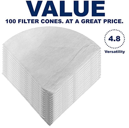 (100 Pack) Commercial 10" Deep Fryer Oil Filters, Maple Syrup Filters, Beeswax Filters, Grease Filter Cones, Best For Restaurants, Cafes, Food Trucks, Hotels