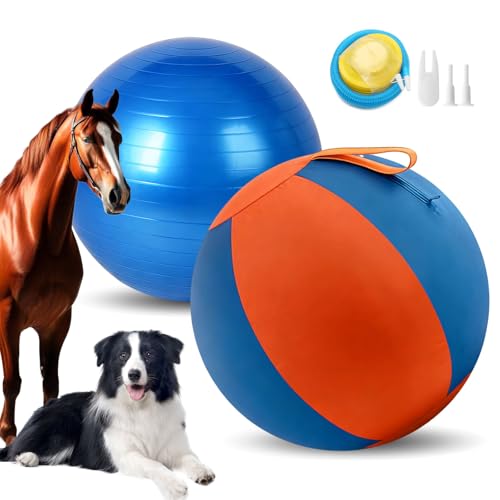 18" Herding Ball for Dogs,Blue and Orange Jolly Ball for Dogs,for Australian Shepherd,for German Border Collies,Durable Waterproof Outdoor Play - color: Orange