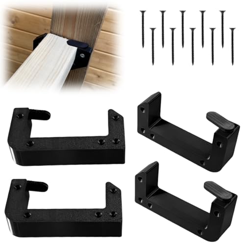 Heavy Duty Poultry Roost Bar Mount Brackets (4Pack) Includes Screws for Chicken Coops & Turkey Houses Easy Install/Remove Perch Holder for 2x4 Flat Lumber Durable Black Design (4Pcs 2x4) - size: 4Pcs 2x4"