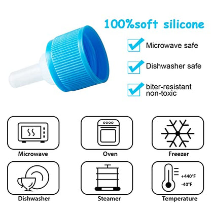 Tondiamo 17 Pcs Kitten Bottle Feeding Kit Puppy Bottles for Nursing Puppy Milk, Replacement Nipples Cleaning Brushes Bottle Opening Needles for Newborn Pet Cat Dog Rabbit Goat - color: Blue, Pink