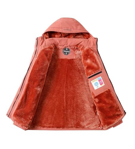 Women's Waterproof Snow Ski Jacket Warm Winter Coat Insulated Snowboarding Jacket Softshell Hiking Jacket - color: W-vermilion, size: X-Large