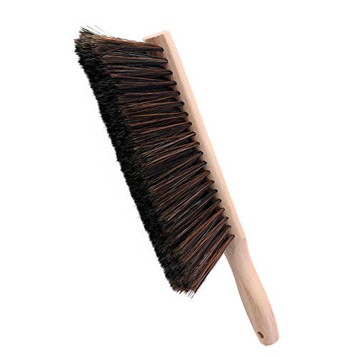 Soft Bristle Hand Brush Wooden Handle for Woodworking Shop Bench, Sawdust Removal Non-Scratch 14 Inch Long (Brown) - color: Brown