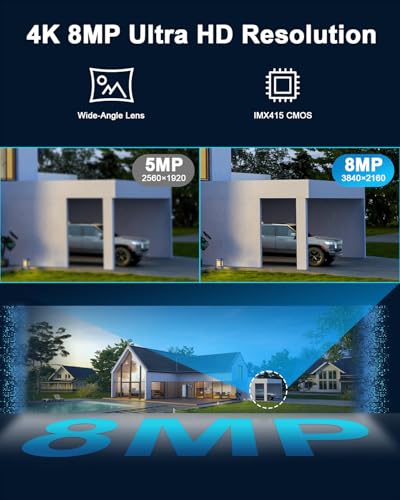 4K PTZ Security Camera Outdoor with 30X Optical Zoom, 1000FT Night Vision, 8MP 360° WiFi Wireless RTSP IP Camera, Auto Tracking, Person/Vehicle Detection, 2.4/5GHz Wi-Fi, 2-Way Audio