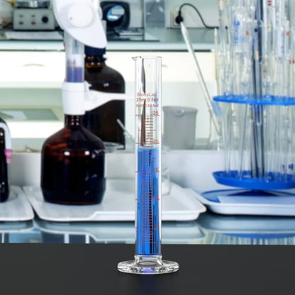 stonylab 1-Pack Graduated Cylinder, Borosilicate Glass 25 ml Heavy Wall Graduated Glass Measuring Cylinder - size: 25 ml