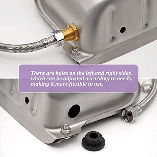 Automatic Water Bowl with Brass Float Valve, Drain Hole and Hose, Stainless Steel Dog Water Bowl Livestock Waterer for Cattle Pig Goat Dog