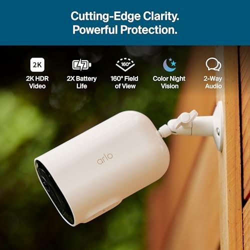 Arlo Pro XL Security Camera 2K HDR (6th Gen, 2025 Release) - Wireless Outdoor Camera, 2x Longer Rechargeable Removeable Battery, AI Event Captions, Emergency Response, 1-Mo. Trial of Secure Plan,1 Cam - color: White, size: 1 Camera, style: Longer Life Bat
