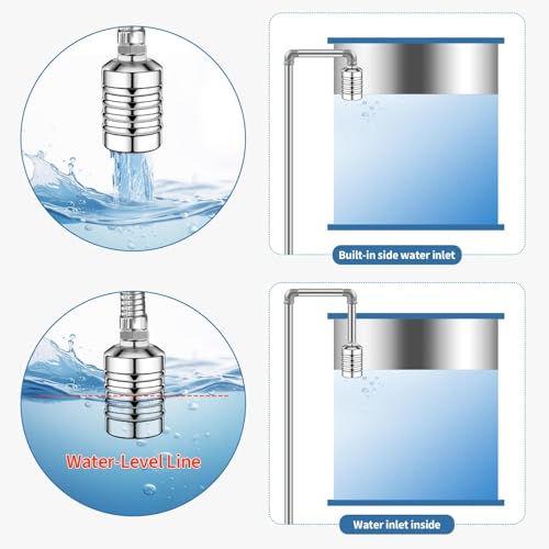 2Pcs Aquapulse Water Float Valve, Automatic Water Level Control Float Valves, 1/2Inch to 3/4Inch Stainless Steel Auto Water Shutoff System for Water Tanks, Tower, Pool, Livestock Troughs, Garden Hose - size: 2Pcs