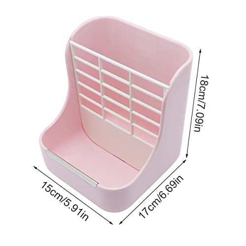 Litewoo Rabbit Hay Feeder Food Bowl Feeding Rack for Small Animal Guinea Pig Chinchilla Bunny Cage Accessories - color: Pink
