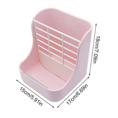 Litewoo Rabbit Hay Feeder Food Bowl Feeding Rack for Small Animal Guinea Pig Chinchilla Bunny Cage Accessories - color: Pink