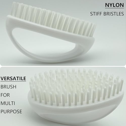 GKETN Scrub Brush for Cleaning Scrubbing Heavy Duty Stiff Nylon Bristles Cleaning Brush Multi-Purpose, White & Small Size - color: White