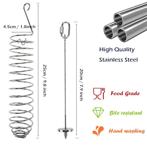 2PCS Rat Enrichment Foraging Toys, Stainless Steel Vegetable Skewer Foraging Hanging Feed Tool for Hamster Rodents Bird Parrots, Fancy Mice Cage Accessories Puzzle Toy Slow Feeder