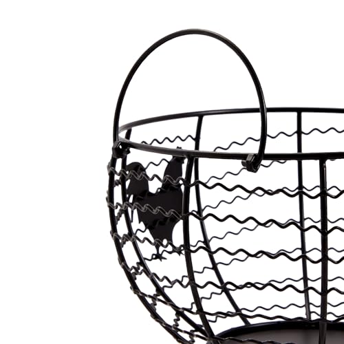 Juvale Egg Holder Countertop Wire Basket - 8.2 x 8.2 x 4.9 in, Black Iron Farmhouse Style - Egg Basket Countertop Organizer for Kitchen Decor & Accessories