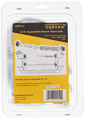 Zareba Spring Gate Kit for Electric Fences - Highly Visible - Contains 1 Plastic Gate Handle, 1 Spring, 2 Gate Insulators - GHKS16-Z - size: (Pack of 1)