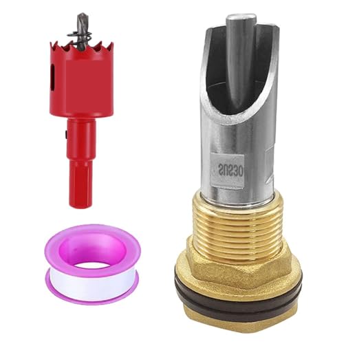 Stainless Steel Automatic Pig Nipple Drinkers for Barrel Kit Water Tank Connector Set for Hogs Goats Swine and Piglets Brass 1pcs - color: Brass, size: 1pcs