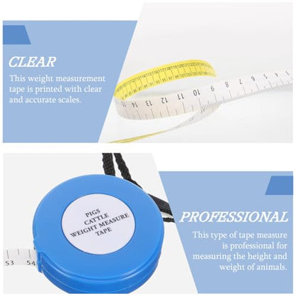 Animal Weight Measuring Tape Durable Acrylic Weight Tape for Livestock Including Pigs Cattle and Goats Portable Body Measurement Tool for Farm Use
