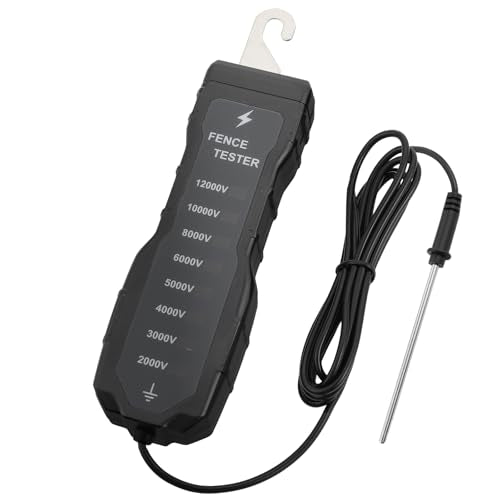Electric Fence Tester, 2000V-12000V Fence Voltage Tester with 8 Neon Lights, No Battery Needed, Fault Finder for Livestock/Pasture/Horse Fence, Safe & Portable Fence Maintenance Tool - style: 2000V-12000V Fence Voltage Tester
