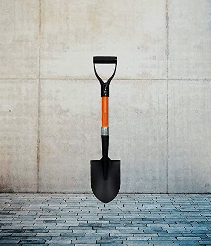 AshmanOnline Medium Round Shovel 2 Pack, 27 Inches, Durable Handle, Comfortable Grip, Multipurpose Premium Round Point Blade - size: 2 Pack, style: Small Digging Shovel
