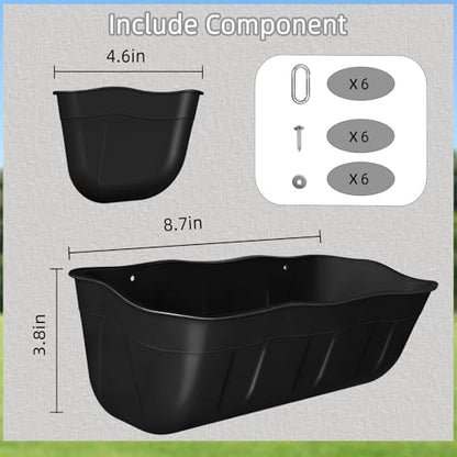 Hanging Chicken Feeders,Duck Feeder Waterer,Small Feed Trough 1.3 Quart 3 Pack,Hanging Fence Feed Trough for Poultry,Black - color: Black, size: 1.3 Quart (3 Pack)