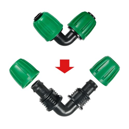 15 Pcs 1/2 Inch Drip Irrigation Elbow Fittings(1/2" ID x 0.640" OD), 90 Degree Drip Lock Barbed Nut Hose Elbow Connectors for 1/2 Drip Irrigation Tubing Connection Parts for Garden Watering System - size: 1/2 inch Elbow