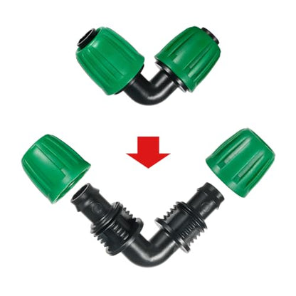 15 Pcs 1/2 Inch Drip Irrigation Elbow Fittings(1/2" ID x 0.640" OD), 90 Degree Drip Lock Barbed Nut Hose Elbow Connectors for 1/2 Drip Irrigation Tubing Connection Parts for Garden Watering System - size: 1/2 inch Elbow