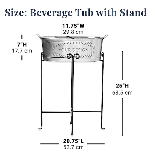 Let's Make Memories Personalized Beverage Tub - Christmas Party - We Believe - Metal - Engraved - 5.5 Gallons - w/Stand - color: We Believe, size: With Stand