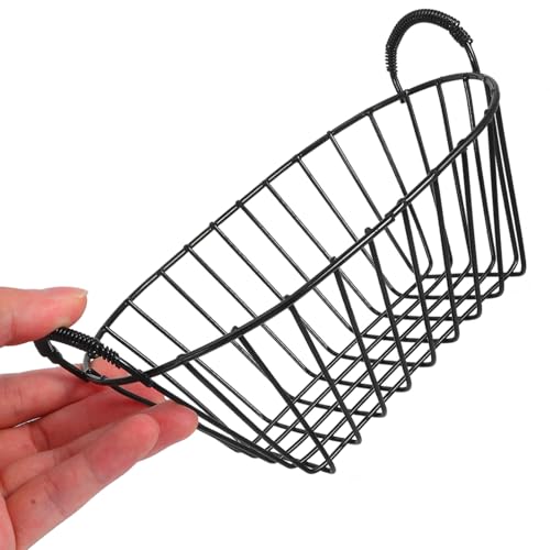 HEMOTON Iron Wire Fruit Basket Storage Basket for Pantry Metal Fruit Holder Kitchen Accessory