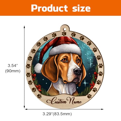 Personalized American Foxhound Ornament, American Foxhound Christmas Ornament, Custom Name American Foxhound Dog Suncatcher for Christmas Tree - color: American Foxhound
