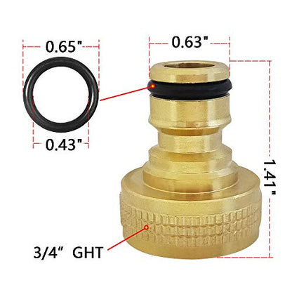 HQMPC Male Garden Hose Quick Connect Solid Brass Quick Connector Garden Hose Fitting Water Hose Connectors 3/4 inch GHT (4 Female+ 4Male) - size: 4 Sets