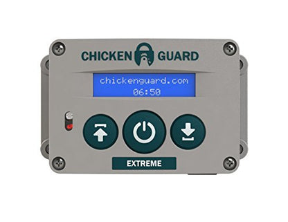 ChickenGuard Classic Door Kit Combi - 'Extreme' Auto Coop Door Opener Plus Aluminium Pop Hole Door with Oak Runners, Indoor/Outdoor Automatic Chicken Coop, Backyard Hen House Accessory