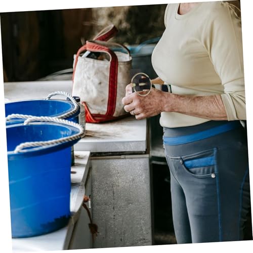 Toyvian Heavy Duty Steel Livestock Feed Bucket Holder with Wall Mounted Water and Grain Bucket Hook for Horse Stalls and Barns
