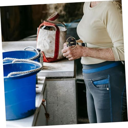 Toyvian Heavy Duty Steel Livestock Feed Bucket Holder with Wall Mounted Water and Grain Bucket Hook for Horse Stalls and Barns