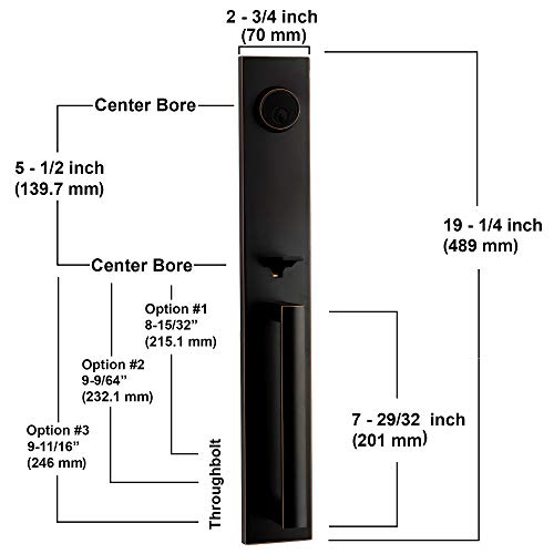 Berlin Modisch Full Escutcheon HandleSet Front Door Entry Handle and Deadbolt Lock Set Slim Square Single Cylinder Deadbolt and Lever Heavy Duty – Oil Rubbed Bronze Finish - color: Oil Rubbed Bronze, size: Full Escutcheon HandleSet
