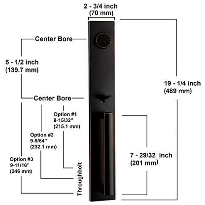 Berlin Modisch Full Escutcheon HandleSet Front Door Entry Handle and Deadbolt Lock Set Slim Square Single Cylinder Deadbolt and Lever Heavy Duty – Oil Rubbed Bronze Finish - color: Oil Rubbed Bronze, size: Full Escutcheon HandleSet