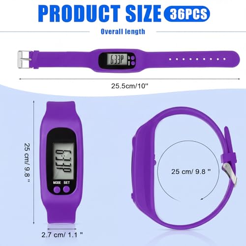 Geyoga Pedometer for Walking Steps and Miles Pedometer Watch Silicone Steps Tracker Running Bracelet Ankle Step Counter for Calorie Burning and Step Counting - color: Pastel Girly Multi
