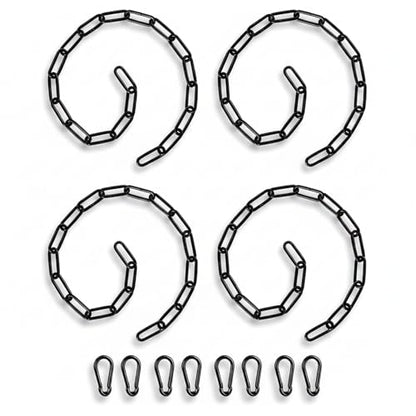 Black Gate Chain 20 Inch 3mm Metal Security Chain Lock with Metal Hooks for Outdoor Fence, Farm, Barn and Livestock (4-Pack) - size: 4-Pack