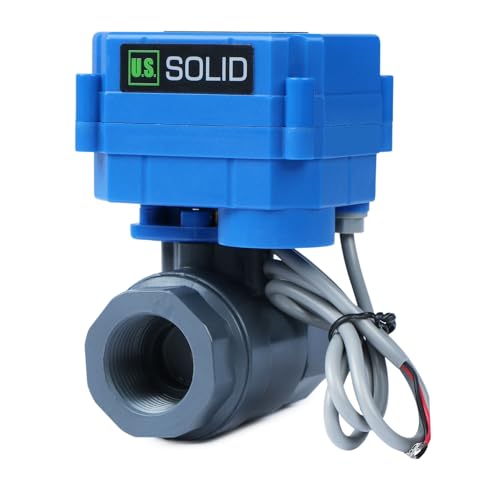 U.S. Solid 3/4 in UPVC Motorized Ball Valve - Plastic Electrical Ball Valve with Full Port, 2 Wire Auto Return, 9-36V AC/DC, Normally Closed - size: 3/4 inch, style: 9-36V AC/DC