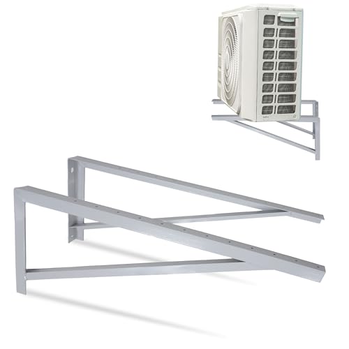 Cambridge 42" Steel Wall Mounted Brackets for Mini Split Type AC - 600 lbs. Capacity, Powder Coated 10 Gauge Steel Triangle Brackets for Condenser or Heat Pump, 2 Pieces - size: 42" x 16" x 1.5"