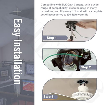 Ceiling Fan Mounting Bracket Mounting Kits Fan Components for Cathedral Canopy Living Room, 77059 Ceiling Fan Parts Black (Without Wire)