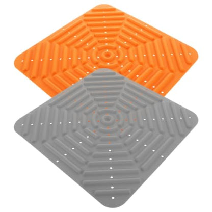 Ipetboom 2pcs Silicone Chicken Nesting Box Pads Washable Bedding Mats for Chicken Coop Nest Building -Prevent Rolling Design Grey for Poultry Care