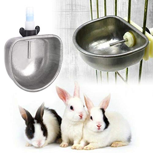 Rabbit Drinking Water Bowl,10 Sets Stainless Steel Rabbit Drinker,Rabbit Breeding Equipment Anti Scratch Stainless Steel Nipple Drinking(Fission) - size: fission