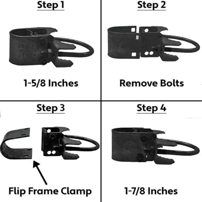 Black 6-5/8" x 1-5/8" or 1-7/8" Bulldog Hinge - Powder Coated - Pressed Steel - size: BLACK 6-5/8" (EACH)