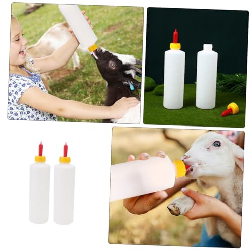 2sets Multi-Function Goat Milk Bottle Replacable Parts Livestock Feeding Bottle for Cattle Sheep Easy to Clean and Maintain