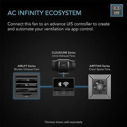 AC Infinity Airlift S20, Shutter Exhaust Fan 20" with 10-Speed Controller, EC Motor - Wall Mount Ventilation and Cooling for Sheds, Attics, Workshops, and Greenhouses