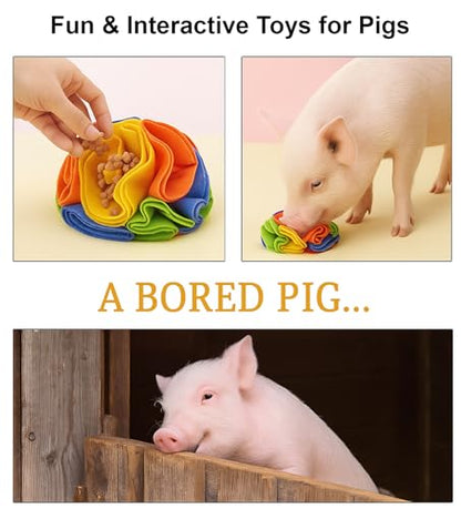 Snuffle Ball for Pigs – Pig Enrichment Toys for Mini Pigs, Potbellied Pigs & Farm Use – Interactive Foraging & Rooting Toy, Slow Feeding Pig Toys Accessories