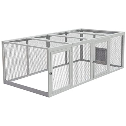 GUTINNEEN Chicken Coop Extension Chicken Run 20.73 ft²Large Expend Hen House Universal Chicken Run Perfect for 4-6 Chickens,Ducks